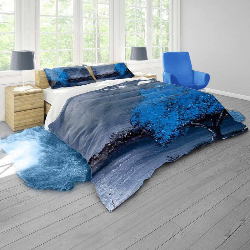 Blue Nightshade Tree By Wikus Hattingh Duvet Cover Set