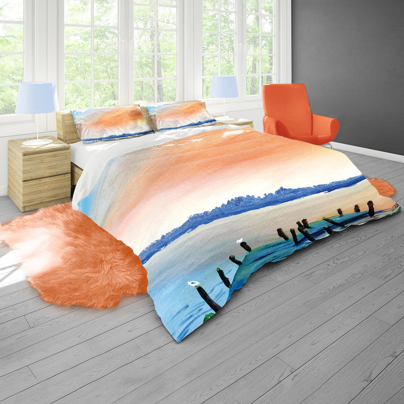 Pier Sunset By Wikus Hattingh Duvet Cover Set