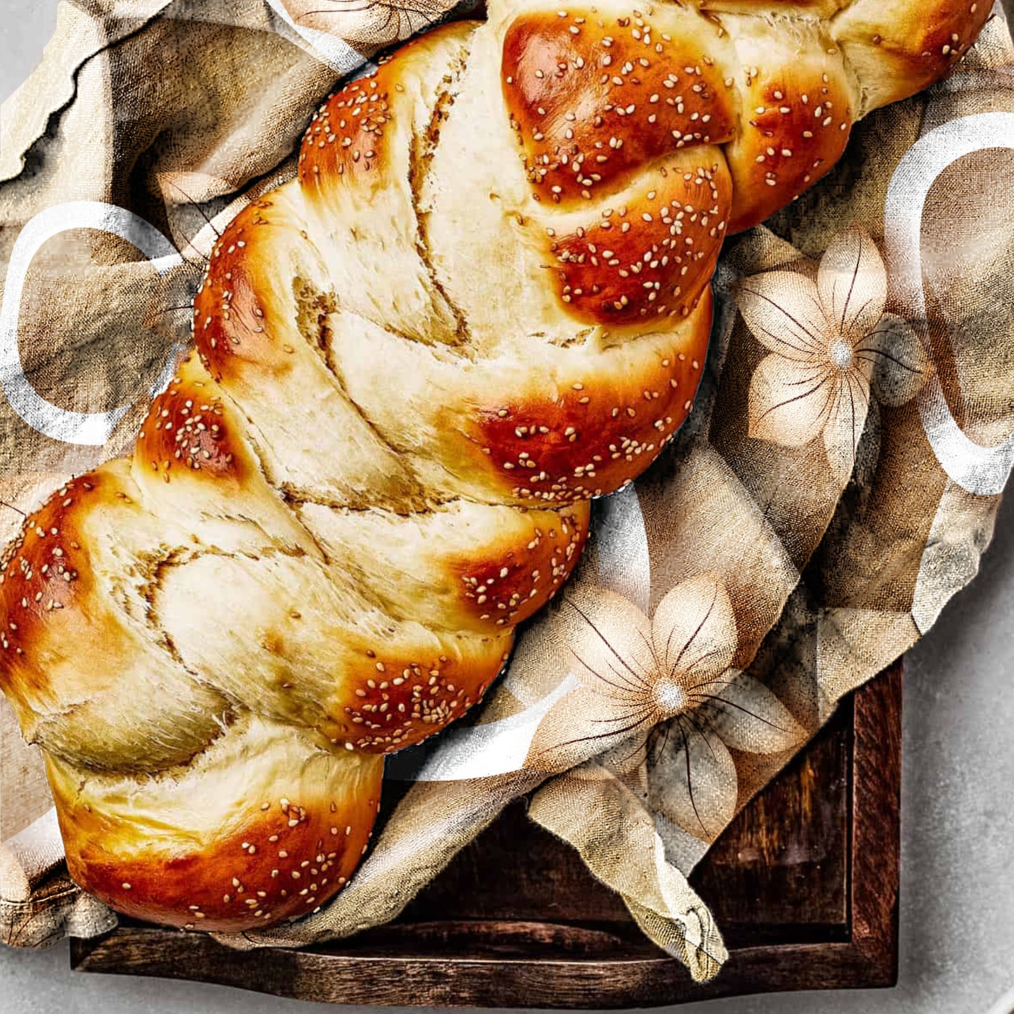 Wooden Hexagon Pattern Tea Towel