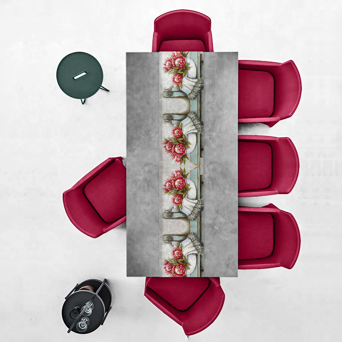 Blue Tap Protea By Stella Bruwer Table Runner