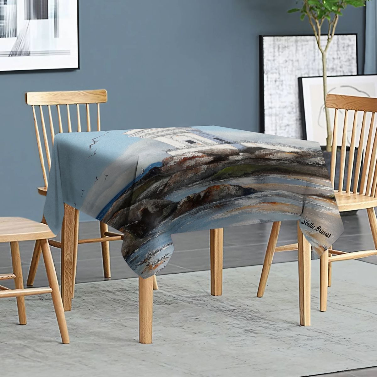 Blue Bell Tower By Stella Bruwer Square Tablecloth