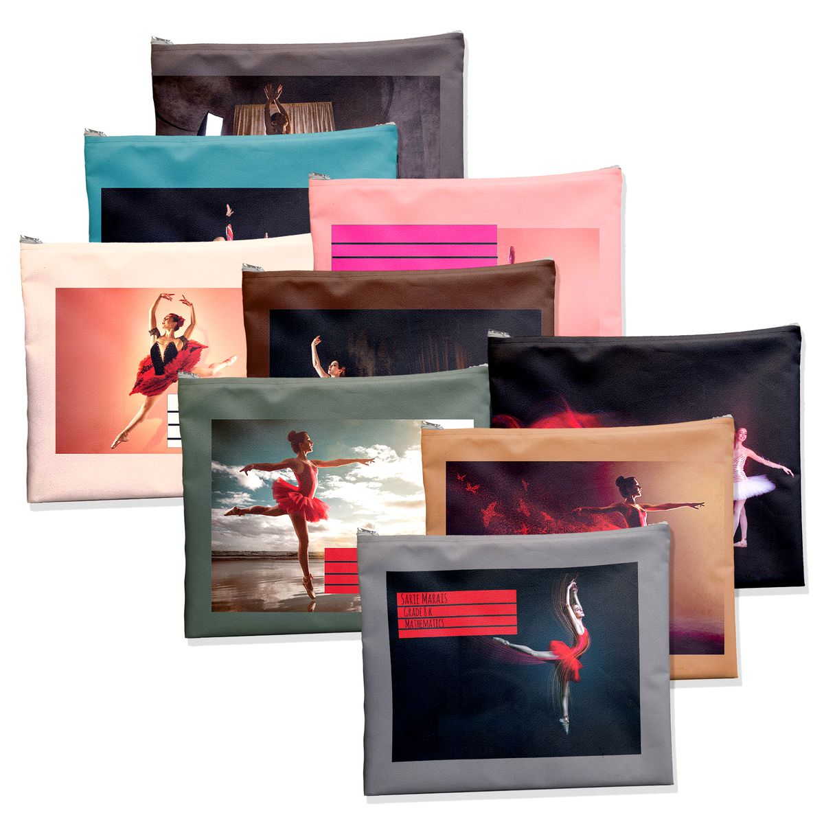 Subject-Savvy 9-Pack Book Bags - Ballerina