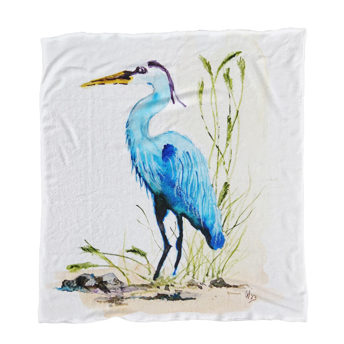 Blue Heron Light Weight Fleece Blanket By Wikus Hattingh