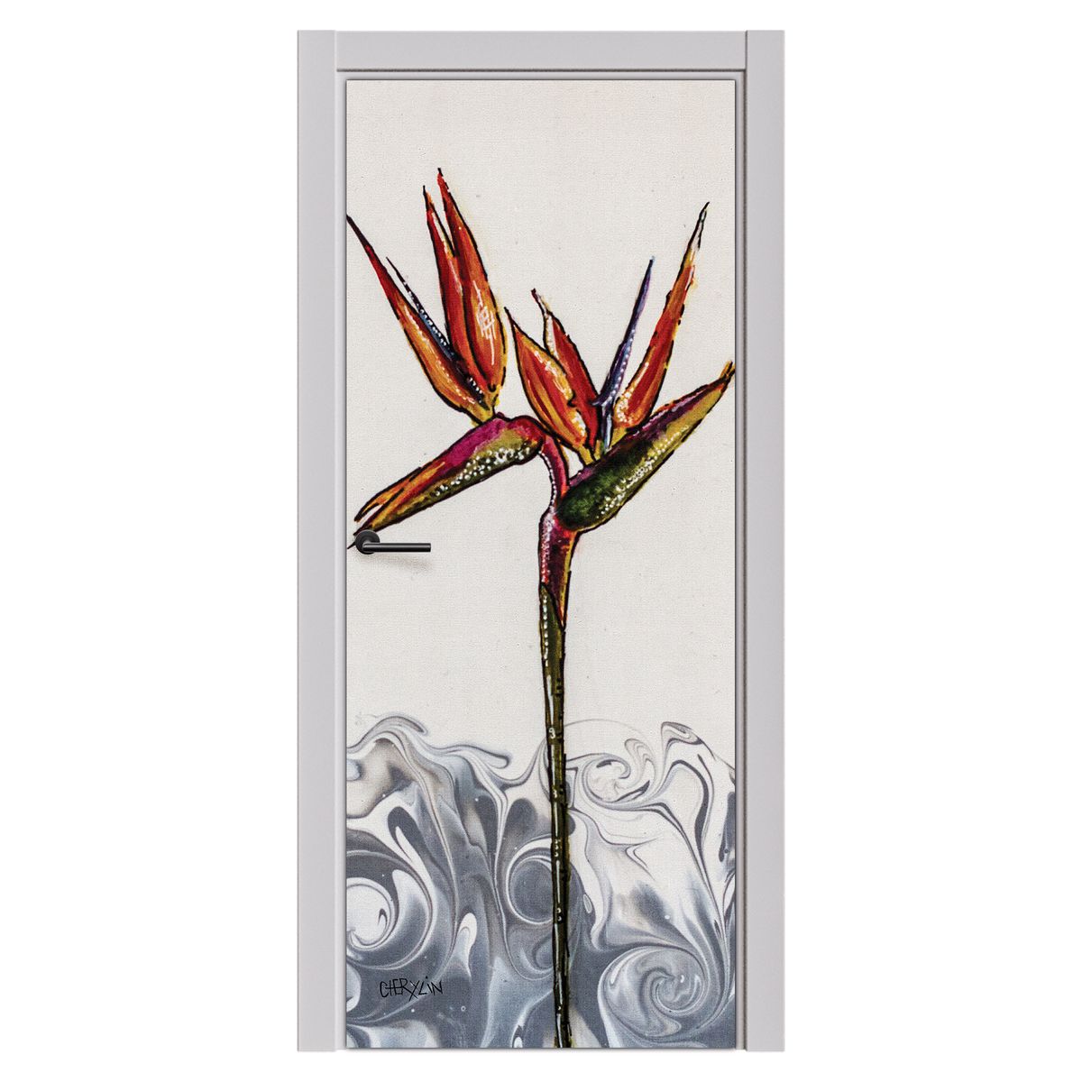 Decoupage - Strelitzia By Cherylin Louw Door