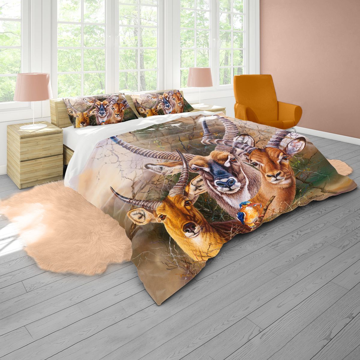 The Plains Waterbuck By Delene Lambert Duvet Cover Set