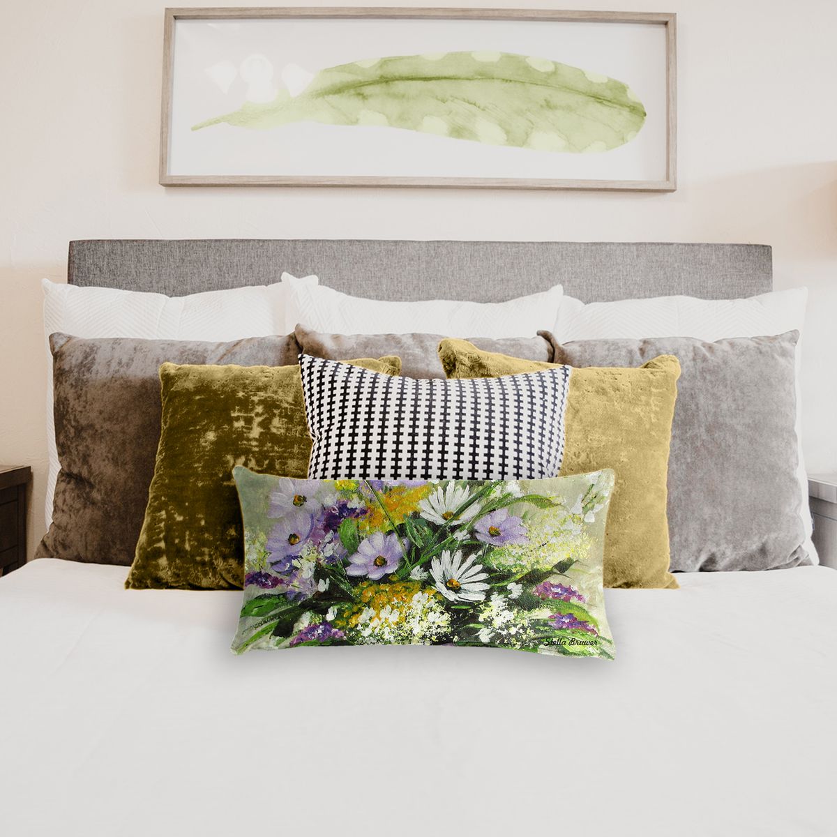 Cosmos and Daisies By Stella Bruwer Oblong Luxury Scatter
