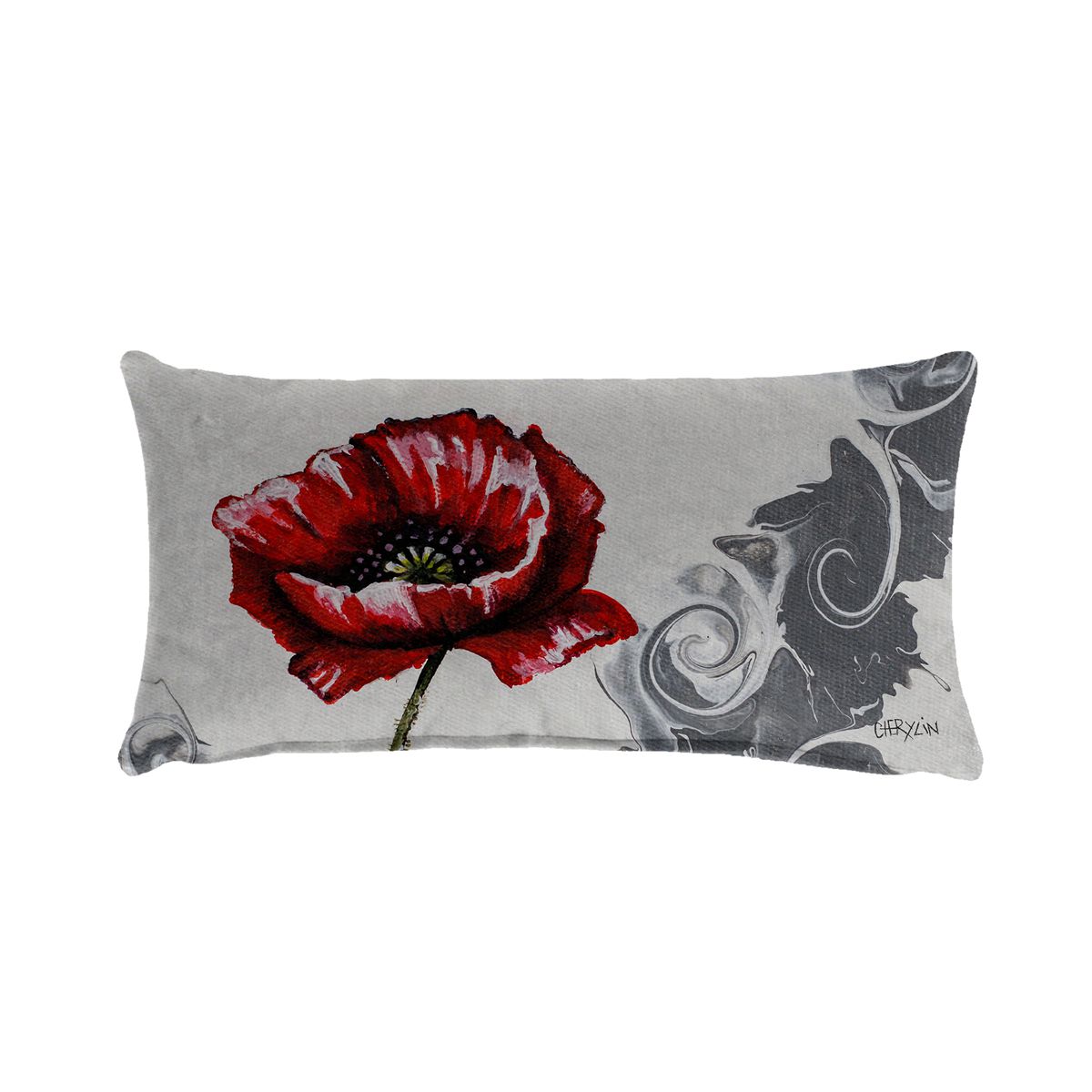 Poppy In Crashing Waves By Cherylin Louw Oblong Luxury Scatter