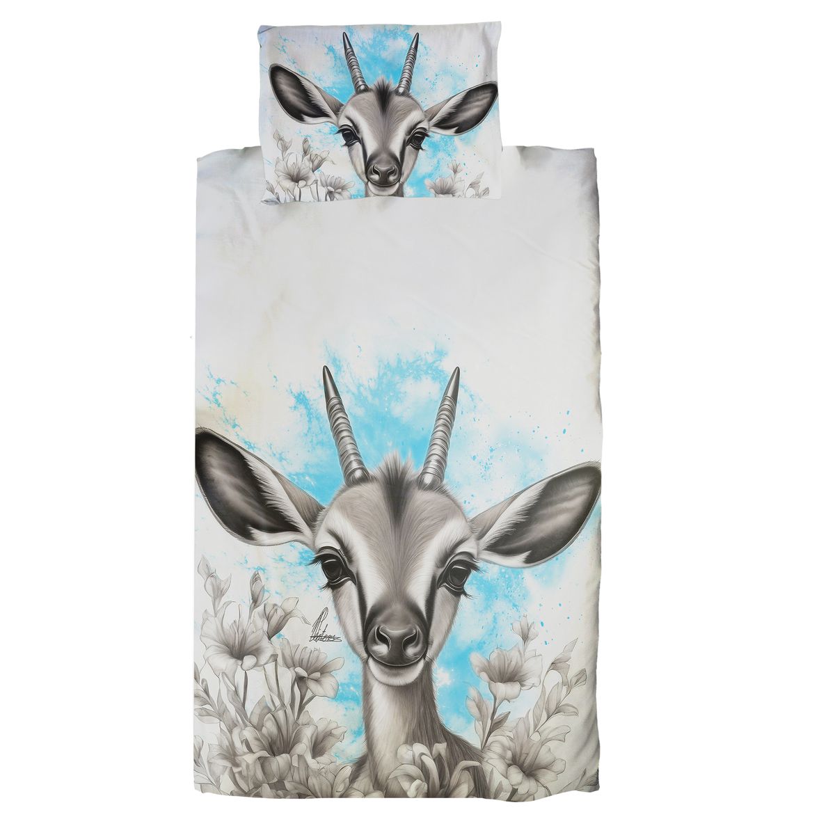 Blue Baby Springbok By Nathan Pieterse Cot Duvet Set