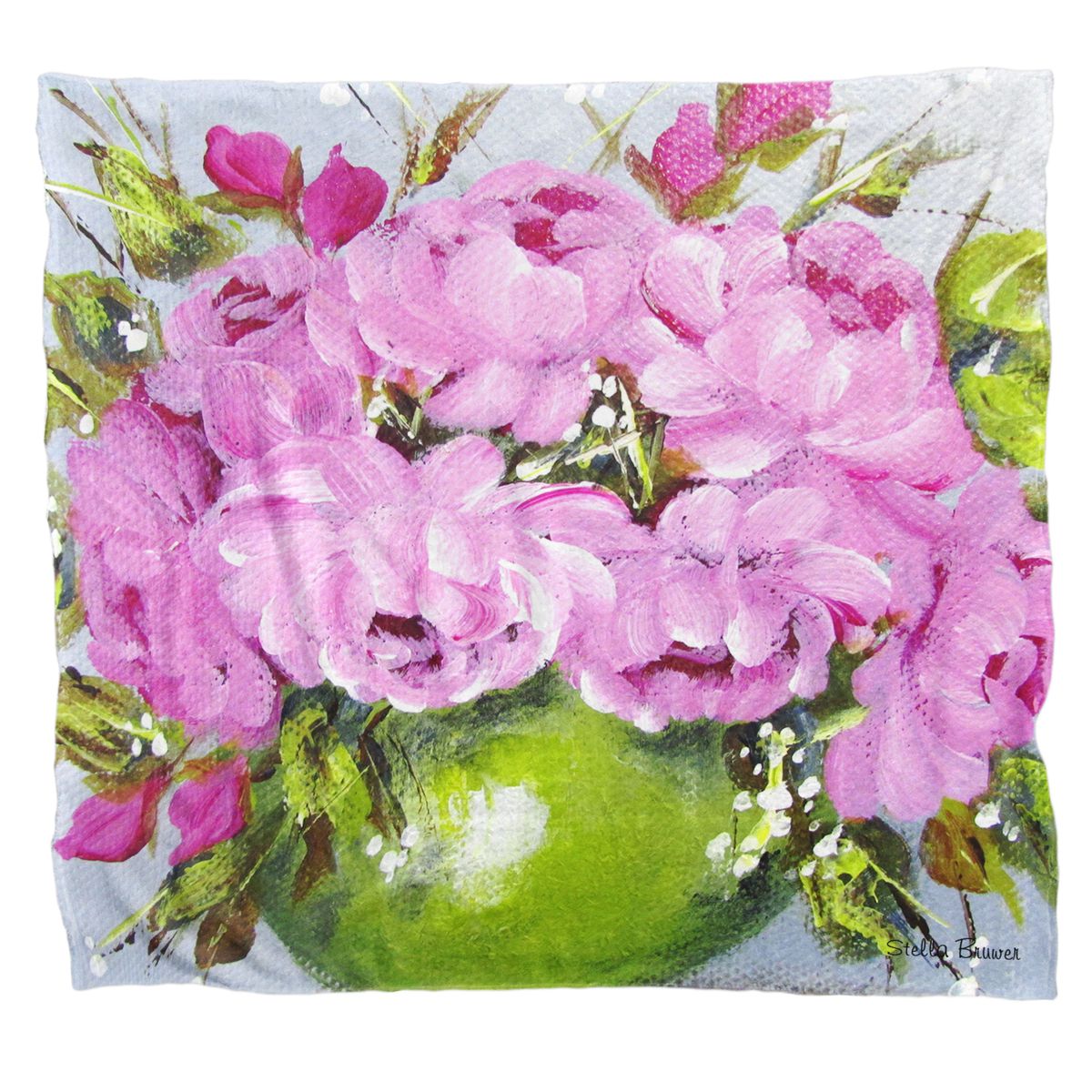 a Bunch Of Pink Peonies Light Weight Fleece Blanket By Stella Bruwer