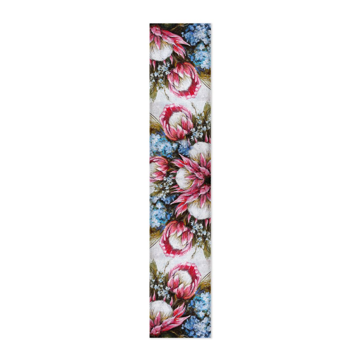 Blue Hydrangeas and Proteas By Stella Bruwer Table Runner