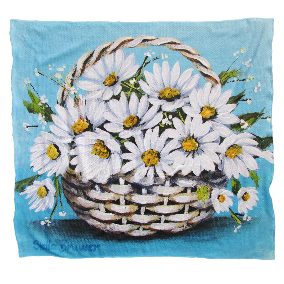 a Small Basket of Daisies Light Weight Fleece Blanket By Stella Bruwer