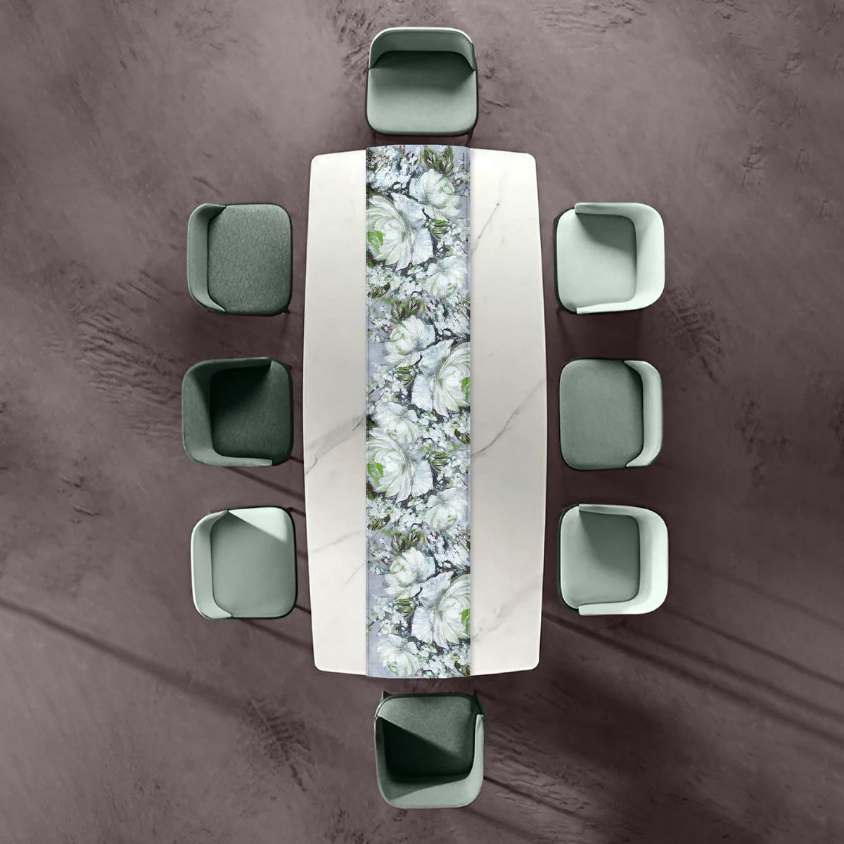 White Rose By Stella Bruwer Table Runner
