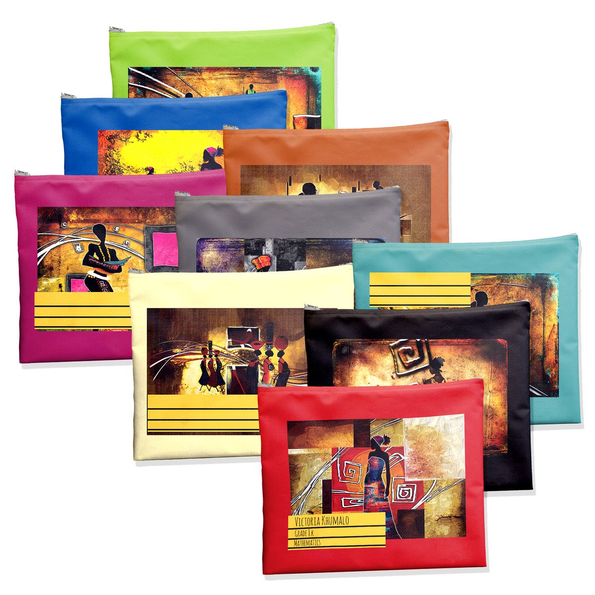Subject-Savvy 9-Pack Book Bags - African Ladies