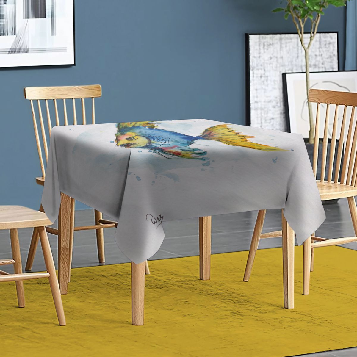 The Fish By Wikus Hattingh Square Tablecloth