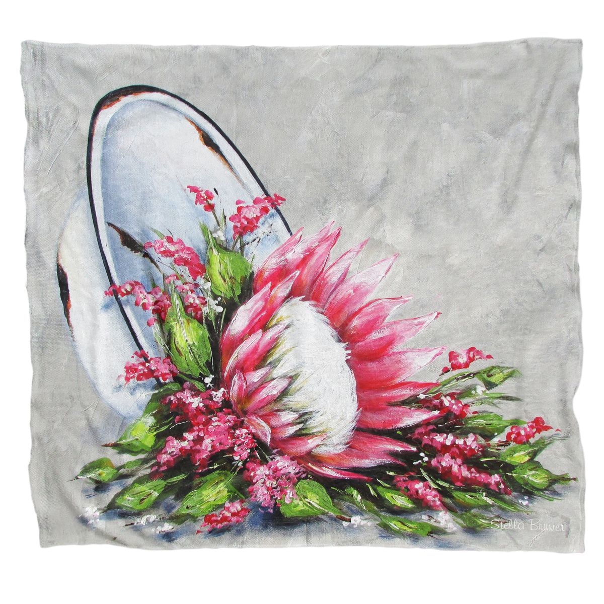 Protea Falling Light Weight Fleece Blanket by Stella Bruwer