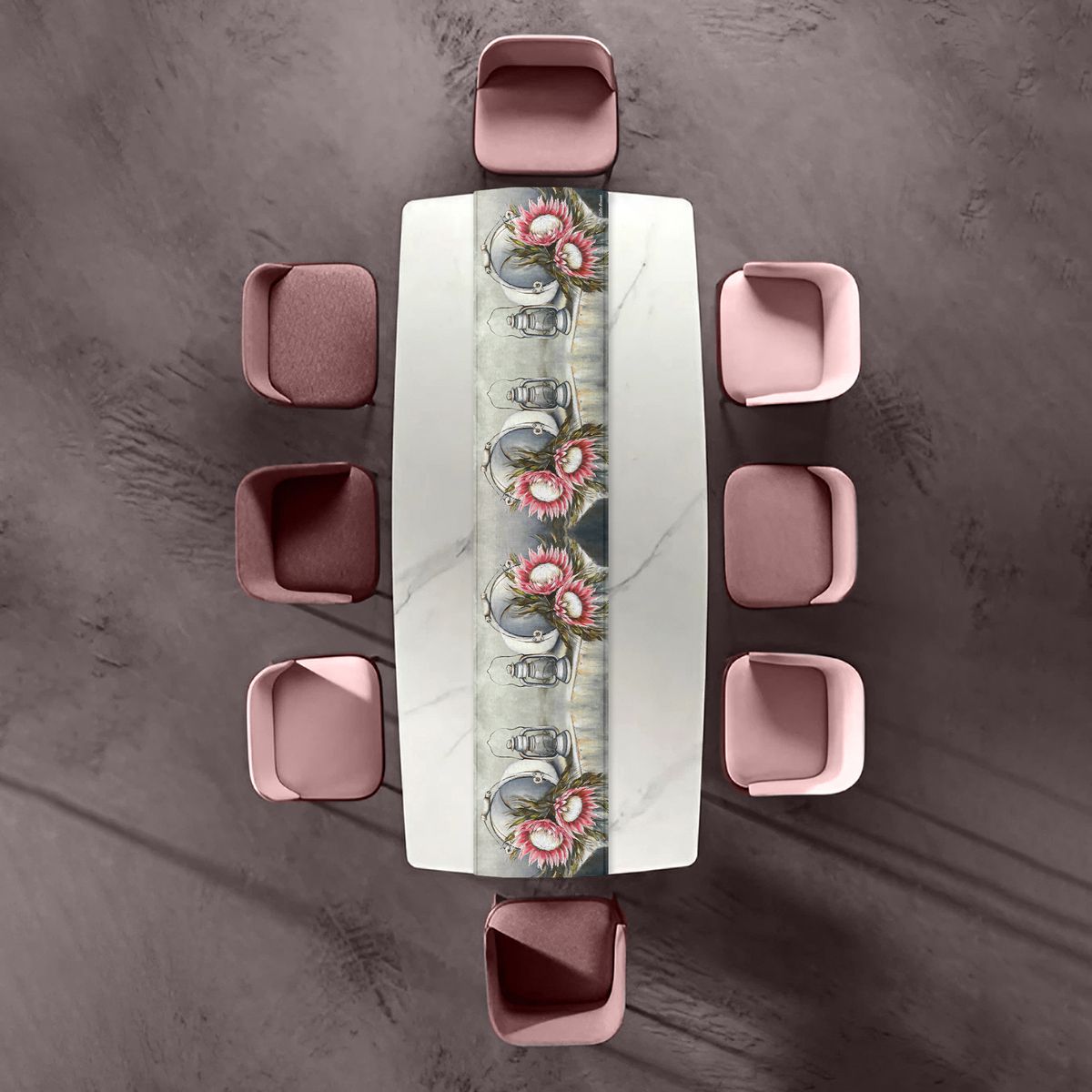 Fallen Protea By Stella Bruwer Table Runner