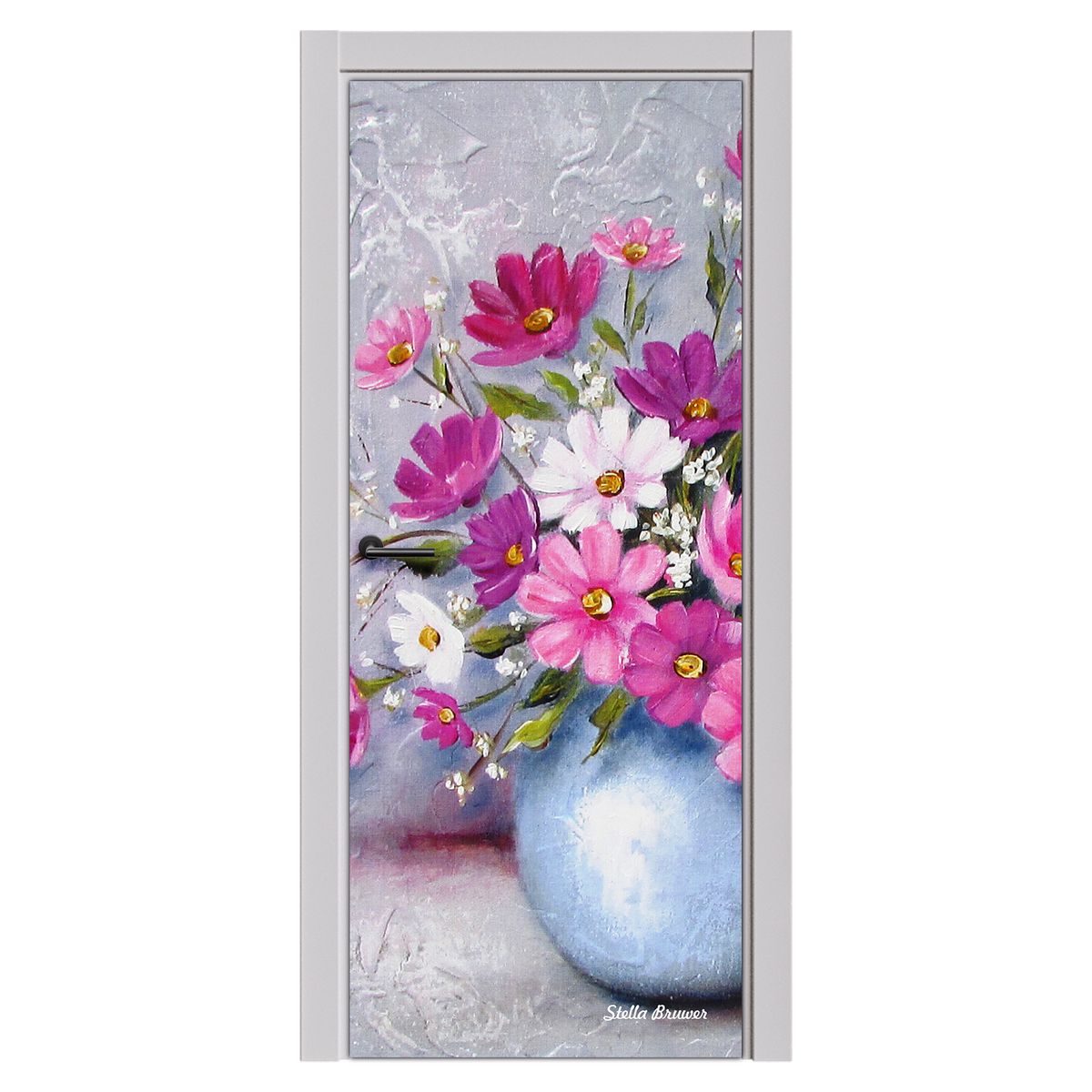 Decoupage - Baby Blue Pot By Stella Bruwer Door