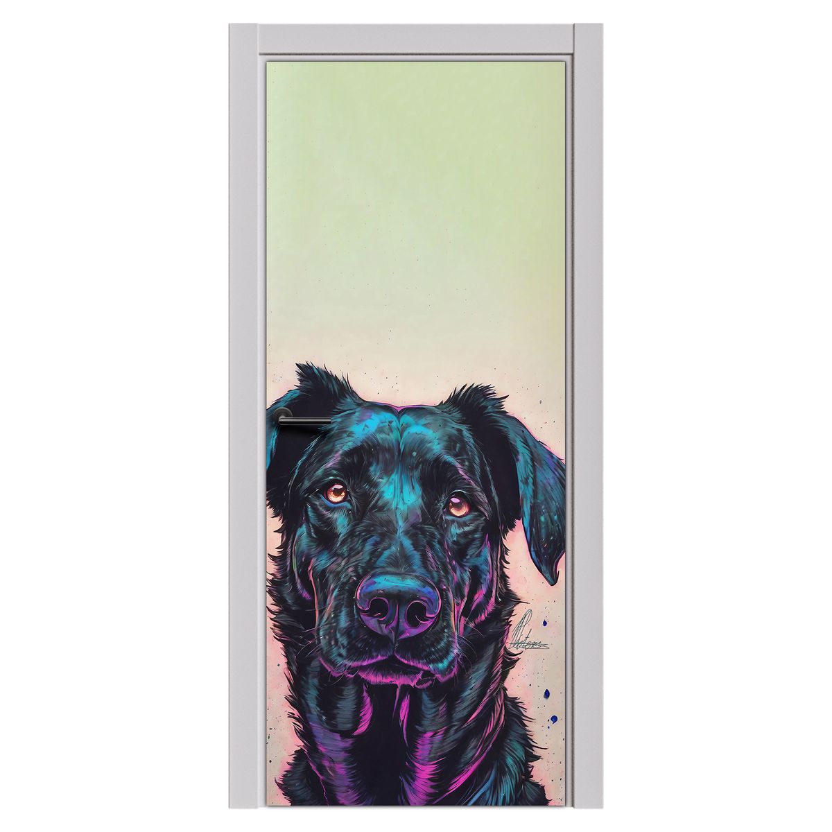 Decoupage - Galaxy Dog By Nathan Pieterse Door
