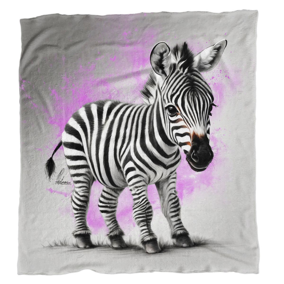 Baby Pink Zebra Light Weight Fleece Blanket By Nathan Pieterse