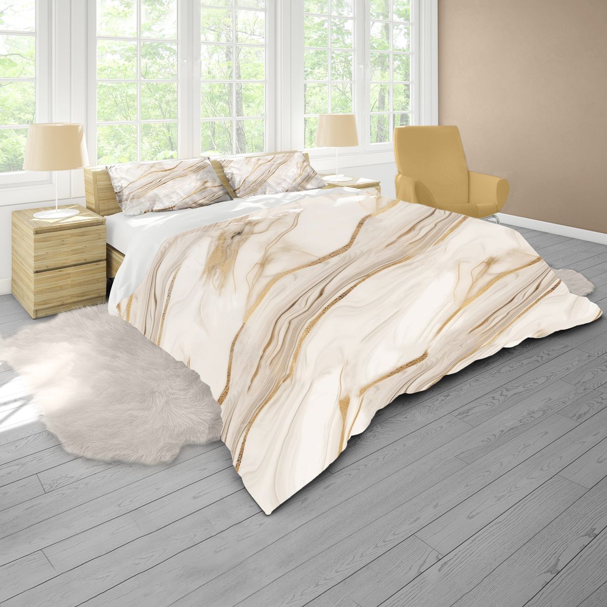 Marble Pattern Duvet Cover Set