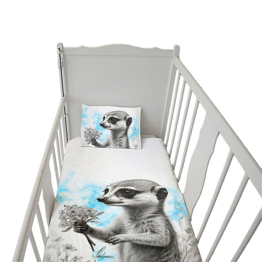Blue Baby Meerkat By Nathan Pieterse Cot Duvet Set