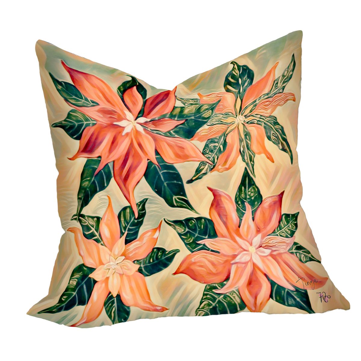 Vintage Poinsettias Luxury Scatter By Jinge For Fifo
