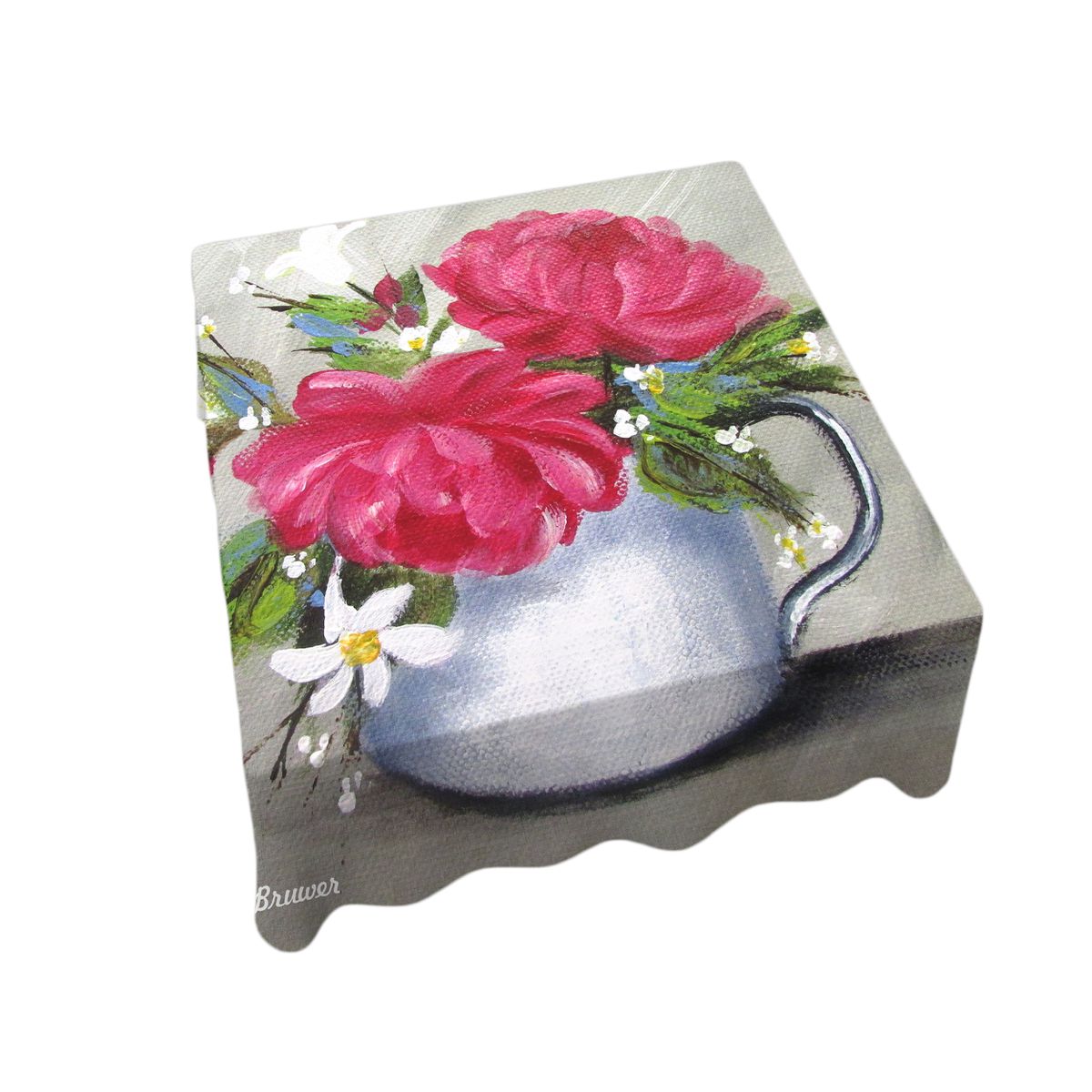 Deep Pink Roses By Stella Bruwer Square Tablecloth
