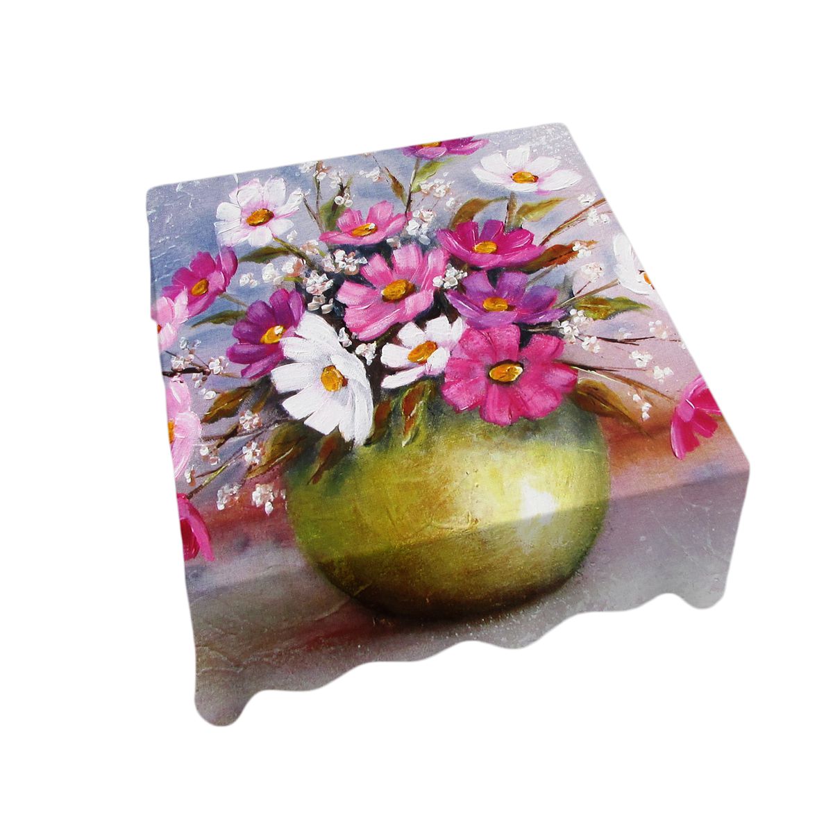 Green Pot Cosmos By Stella Bruwer Square Tablecloth