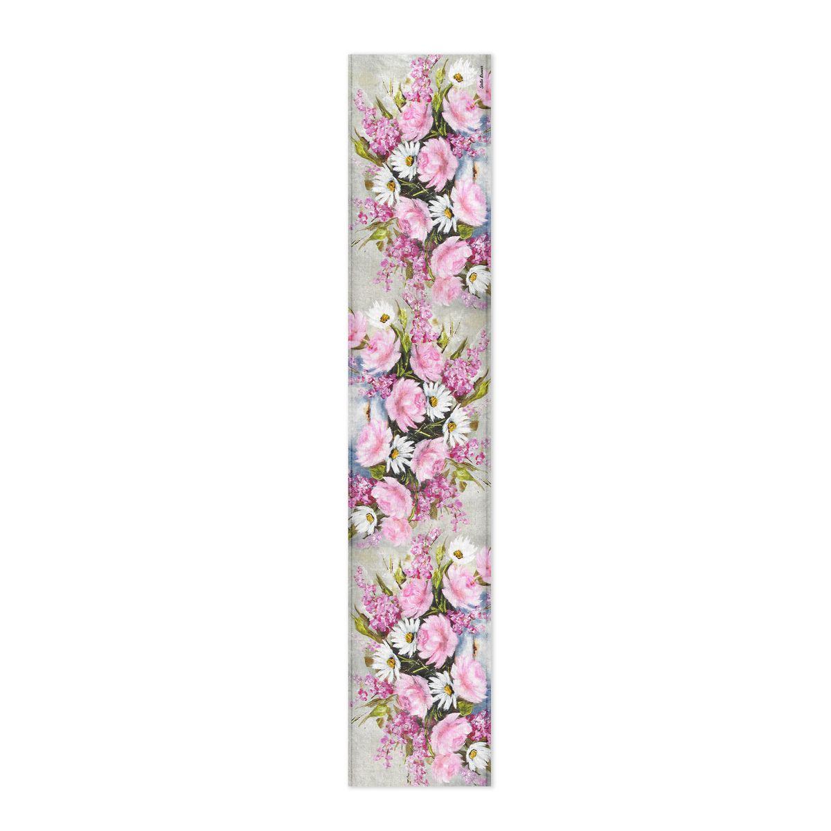 Pink Roses and Daisies By Stella Bruwer Table Runner