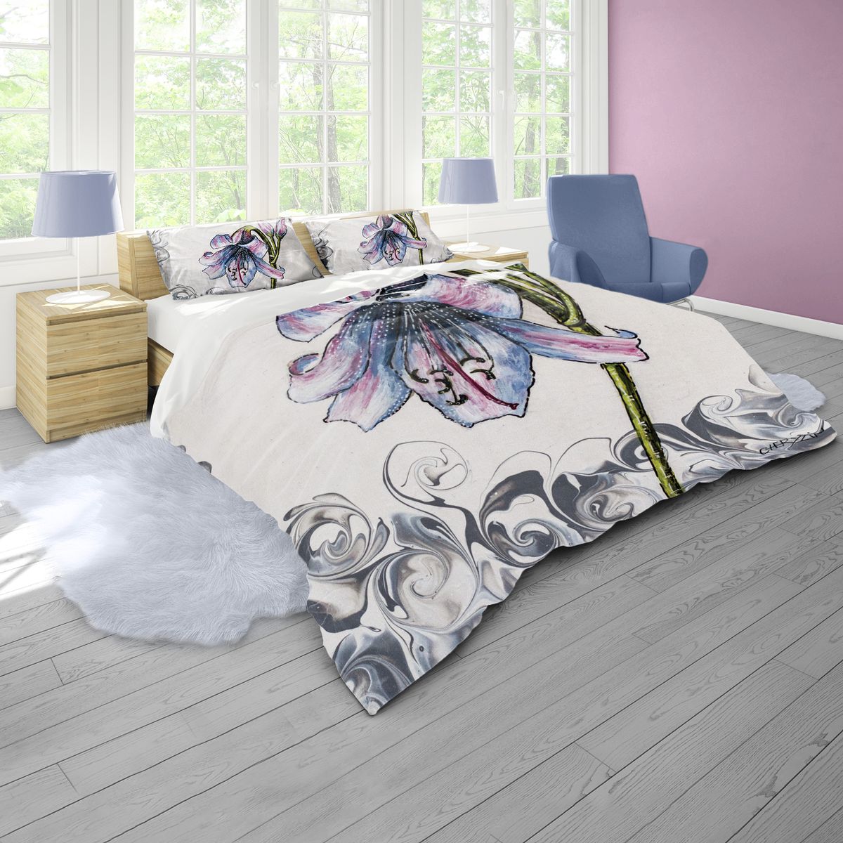 River Lily By Cherylin Louw Duvet Cover Set