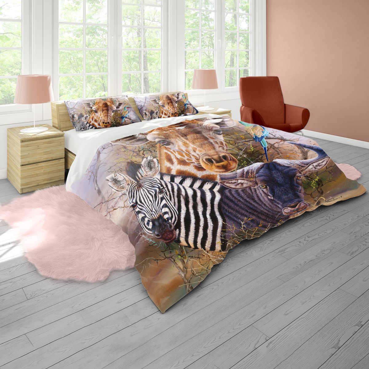 The Plains Giraffe By Delene Lambert Duvet Cover Set