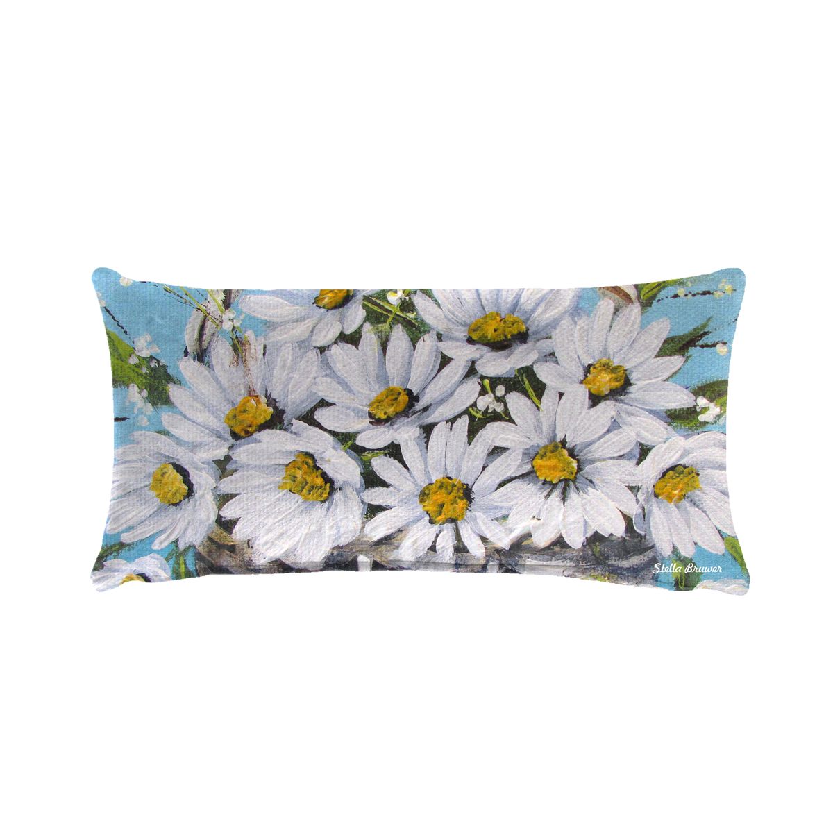 White Daisies By Stella Bruwer Oblong Luxury Scatter