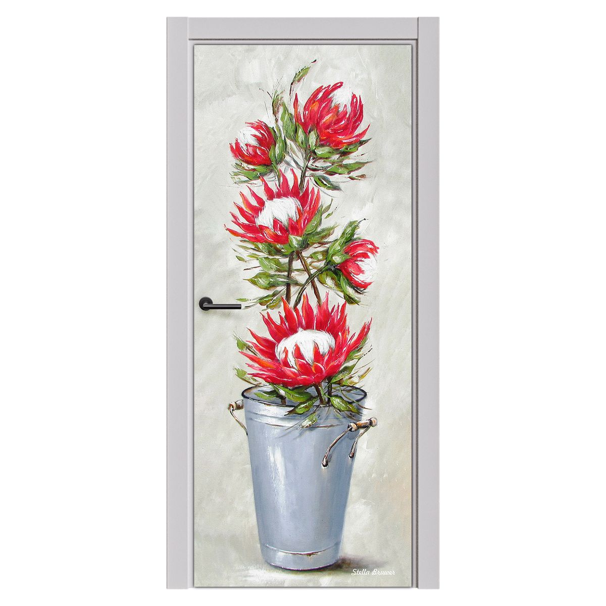 Decoupage - Protea Tower By Stella Bruwer Door