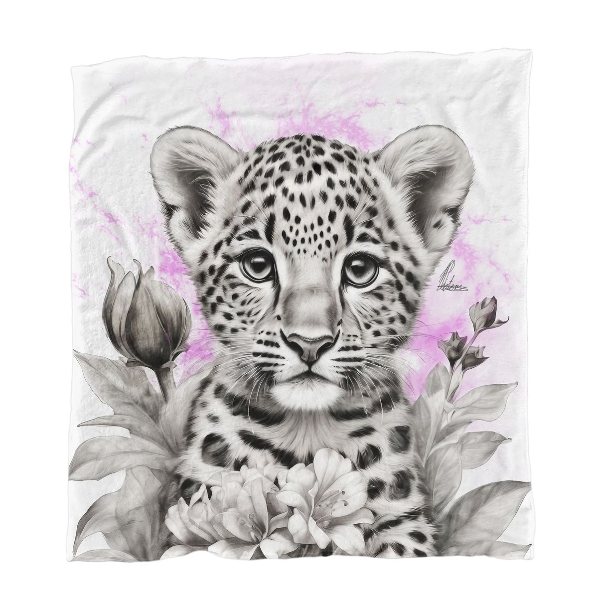 Pink Baby Leopard Minky Blanket By Nathan Pieterse