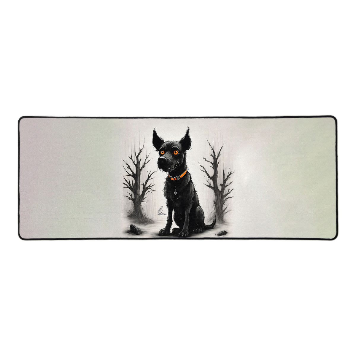 Happy The Dog By Nathan Pieterse Large Desk Pad