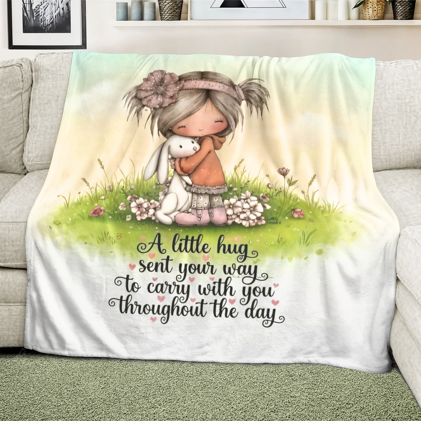 A Little Hug Light Weight Fleece Blanket