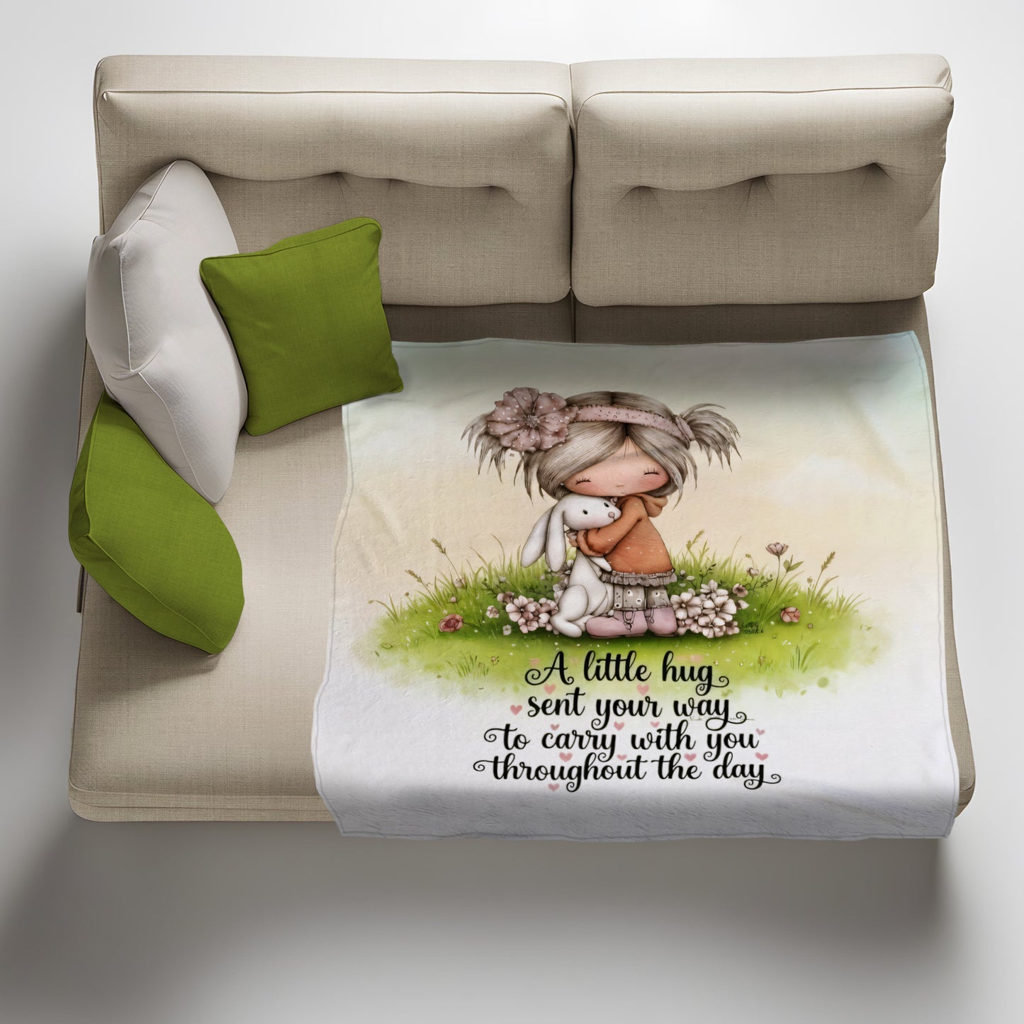 A Little Hug Light Weight Fleece Blanket