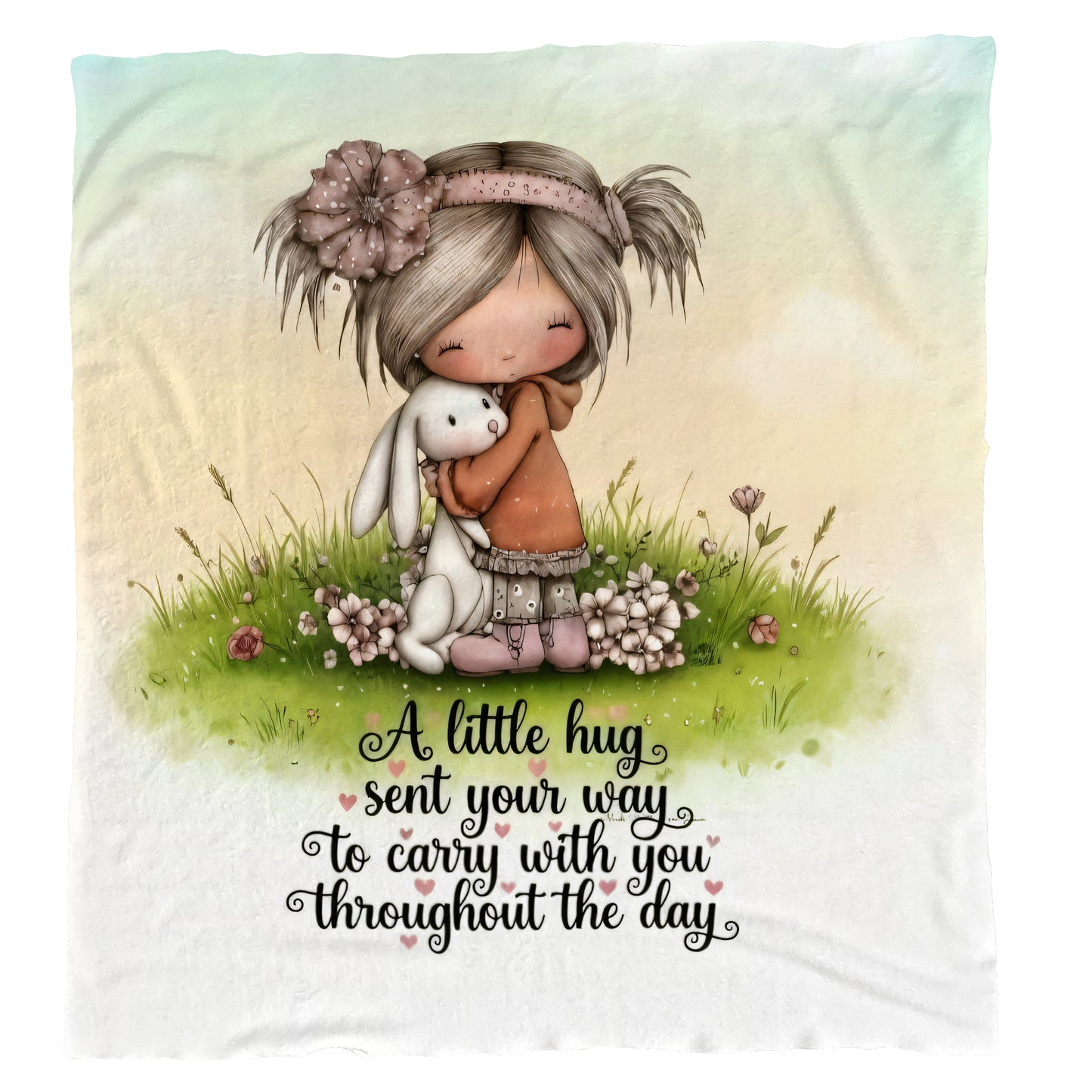 A Little Hug Light Weight Fleece Blanket