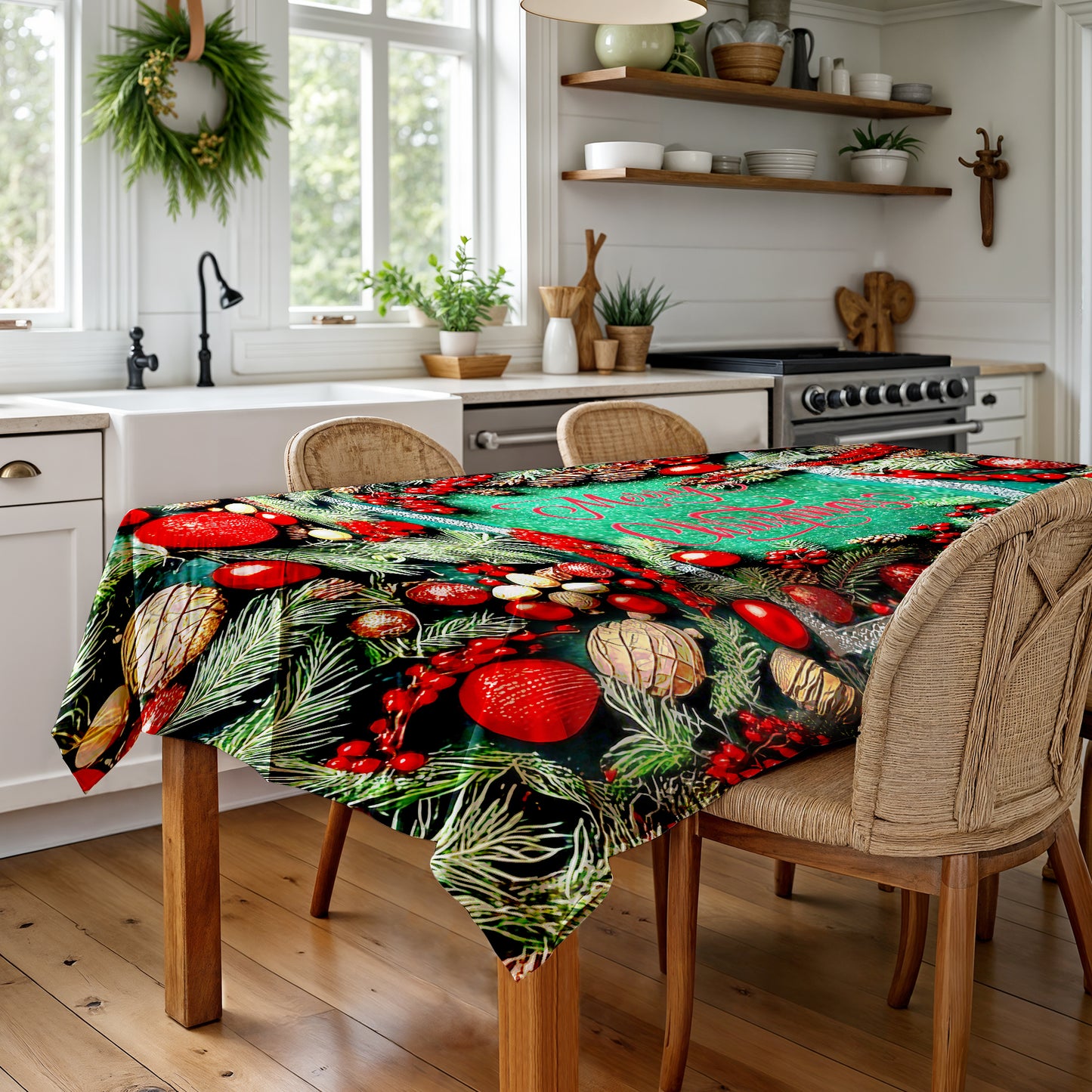 A Touch of Christmas Rectangle Tablecloth