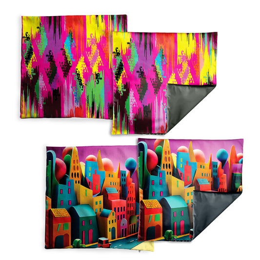 Abstract Colourful Mix Luxury Scatter Covers (Set of 4)