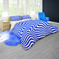 Abstract Blue White Wavy Duvet Cover Set