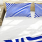 Abstract Blue White Wavy Duvet Cover Set