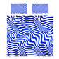 Abstract Blue White Wavy Duvet Cover Set