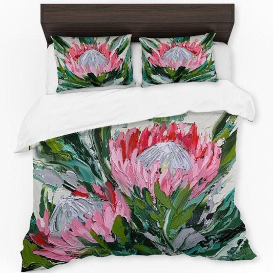 Abstract Double King Protea By Juanette Menderoi Duvet Cover Set