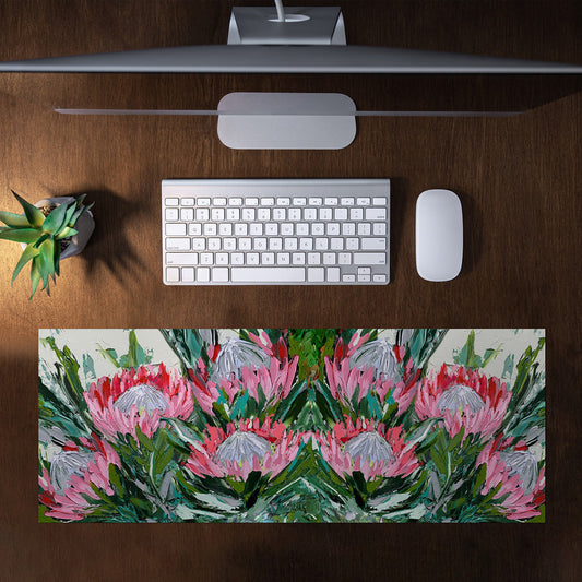 Abstract Double King Protea Large Desk Pad By Juanette Menderoi