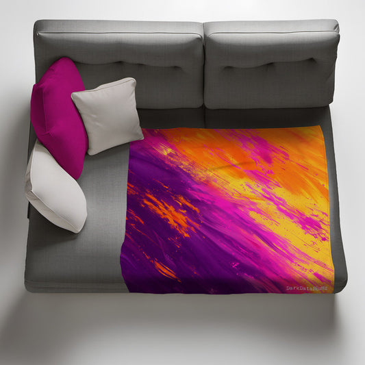 Abstract Fiery Strokes Light Weight Fleece by Wikus Schalkwyk