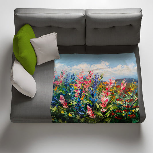 Abstract Fynbos Light Weigt Fleece Blanket By Juanette Menderoi