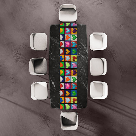 Abstract Hearts Table Runner by Juanette Menderoi