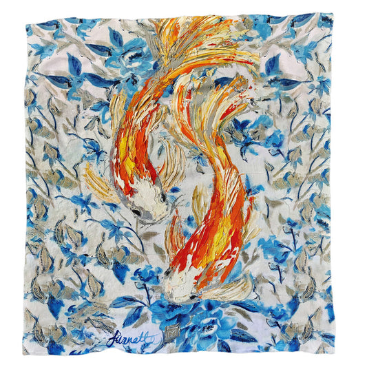 Abstract Koi Light Weigt Fleece Blanket By Juanette Menderoi