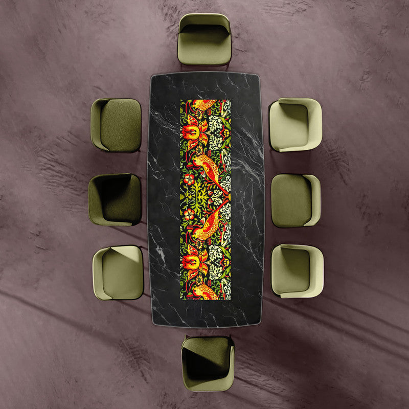 Abstract Orange Birds 160cm Table Runner